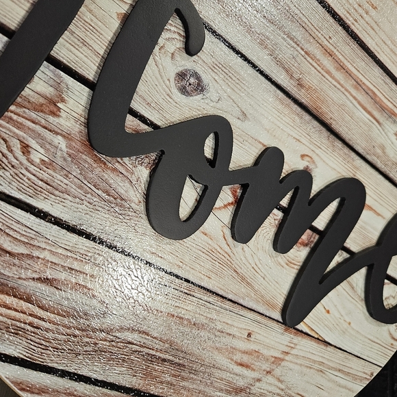 NIP Rustic "Home" Sign with Beaded Garland & Wooden Home Decor - Picture 4 of 12